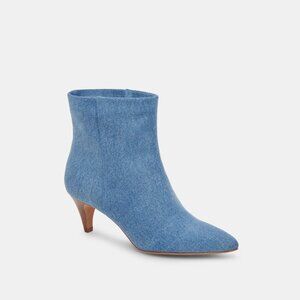 NEW DOLCE VITA Dee Kitten Heel Booties Denim Blue for women 663mn